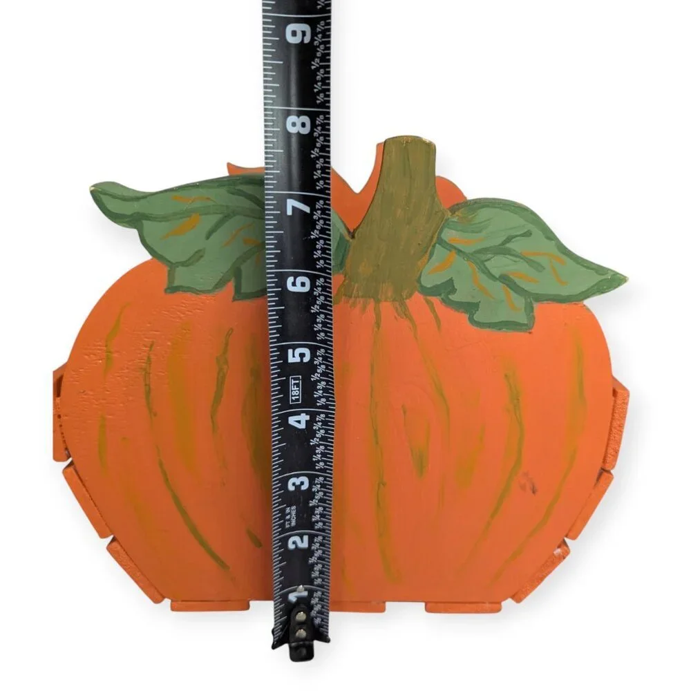 Festive Painted Pumpkin Shaped Wooden Crate/Box Decor
